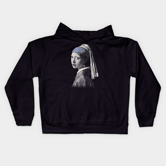 Girl with the Pearl Earring Kids Hoodie by scotch